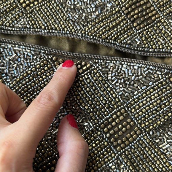 Moyna couture Gold Beaded clutch